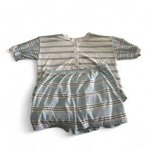 Striped Blue and White Pajama Set